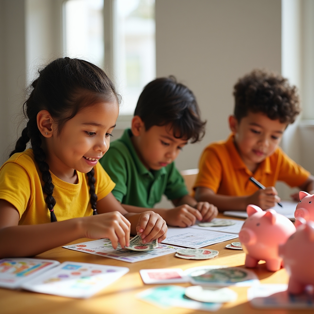 Children learning about money in a fun way